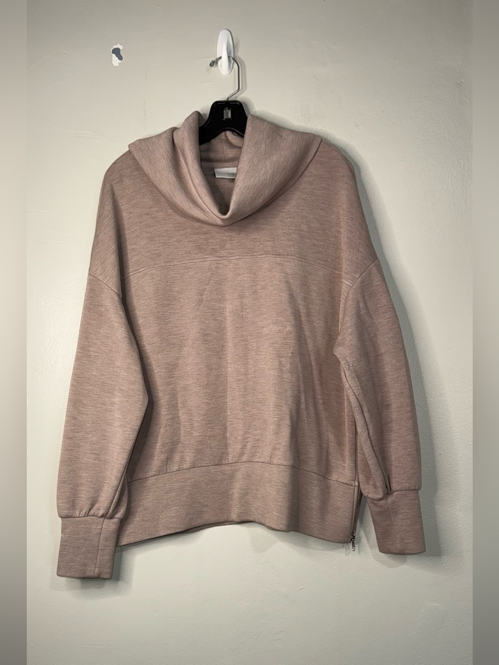 Varley Priya Longline Sweatshirt Double Soft Cowl Neck Pullover in Dusty Rose